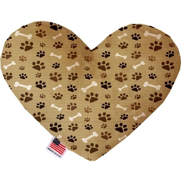Mirage Pet Products 8 in. Mocha Paws & Bones Heart Dog Toy 1130-TYHT8